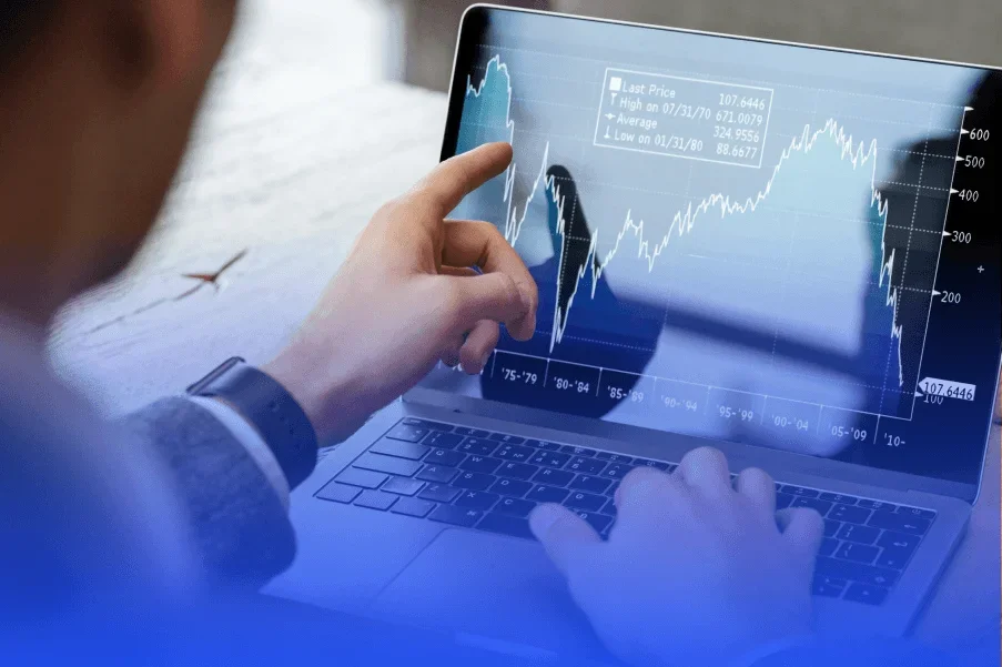 man pointing at chart