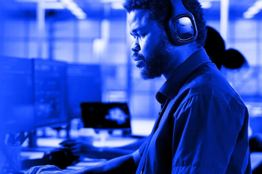 man at computer