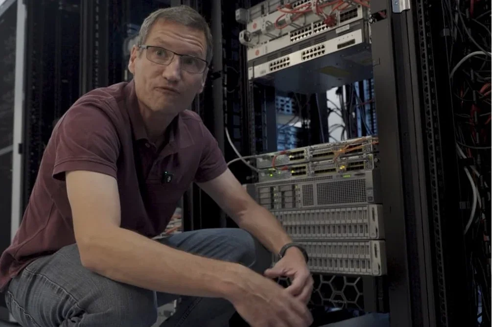 man in server