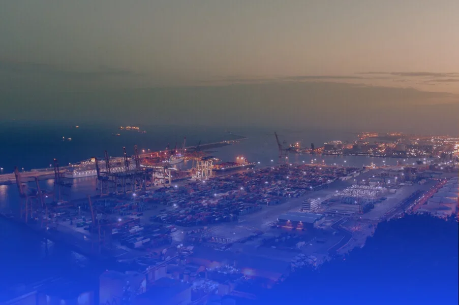 busy logistics port