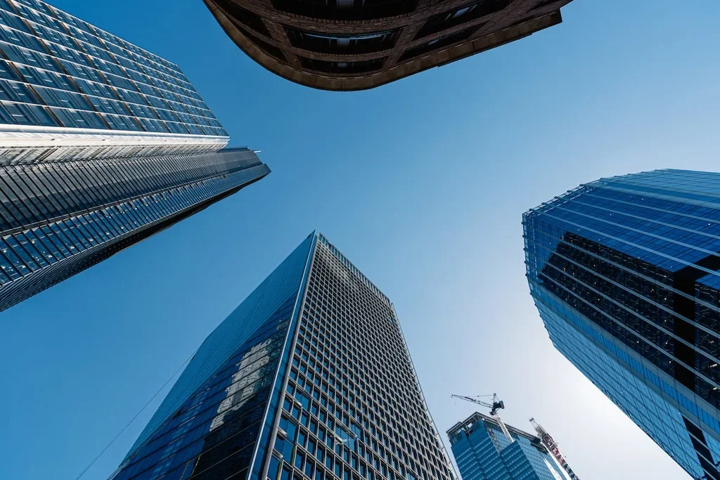 low angle shot of skyscrapers