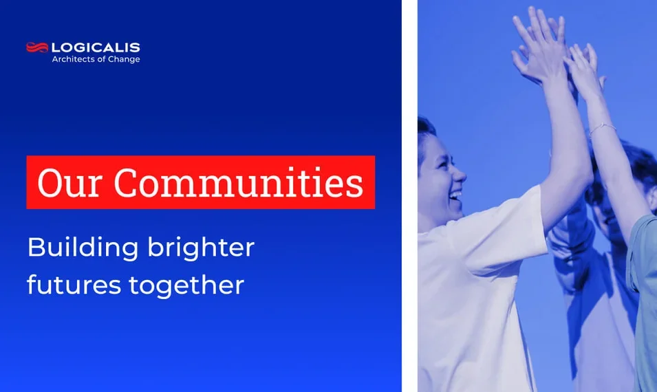 Title Our Communities: Building brighter futures together with people high fiving