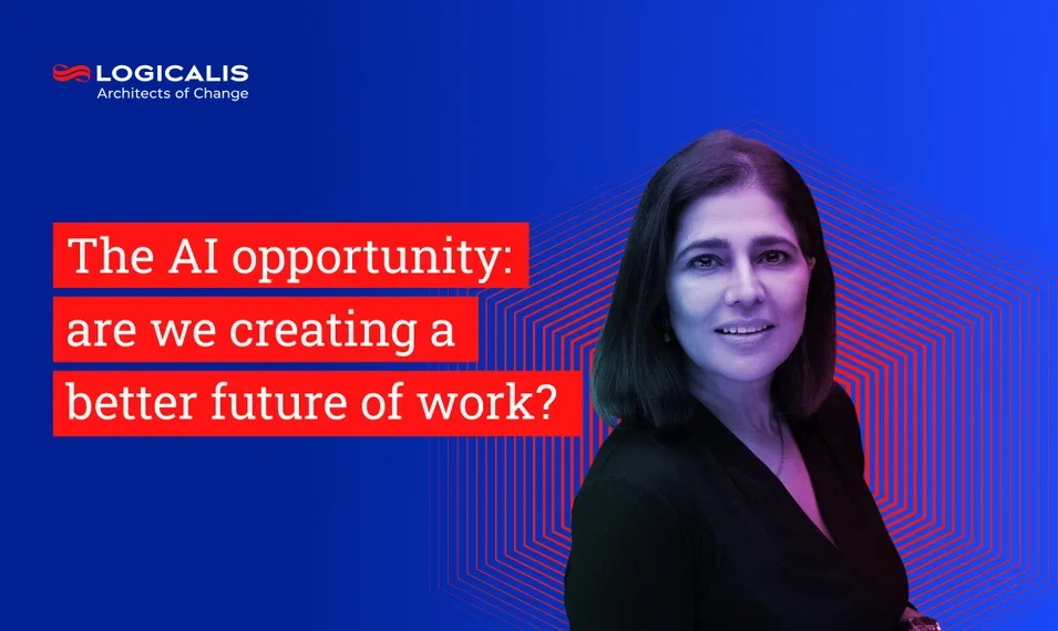 The AI opportunity - are we creating a better future of work? with image of Dina Knight CPO
